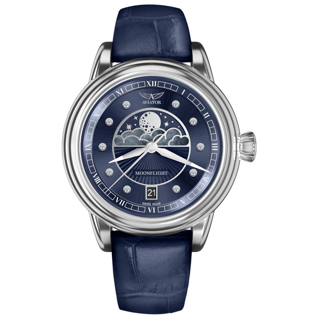 ZEGAREK AVIATOR DOUGLAS MOONFLIGHT DIAMONDS