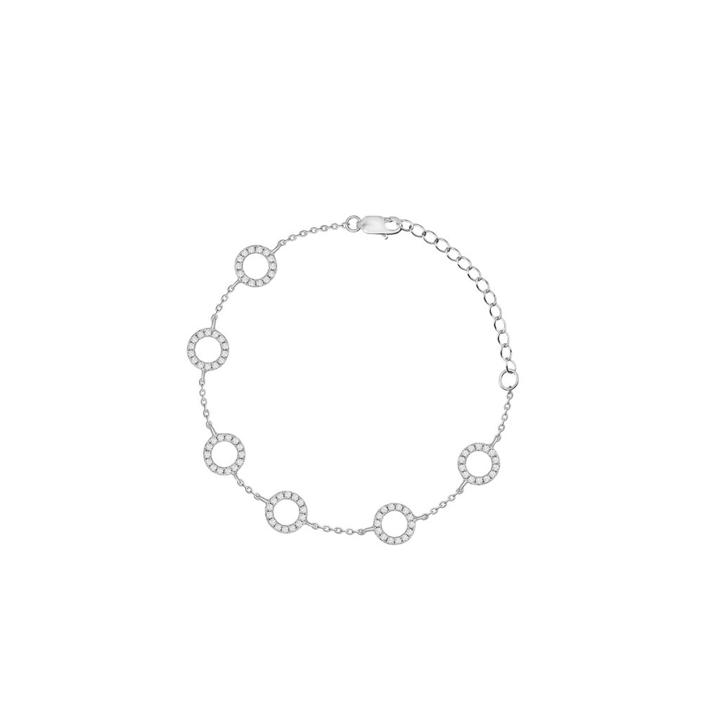 Bransoletki - Bransoleta srebrna z cyrkoniami - SLB/AC081