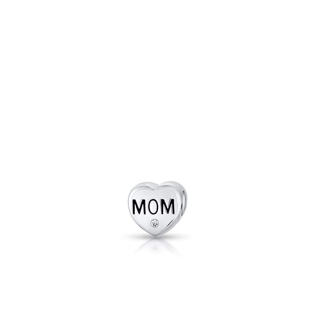 Zawieszka srebrna z napisem Mom Lovely Beads