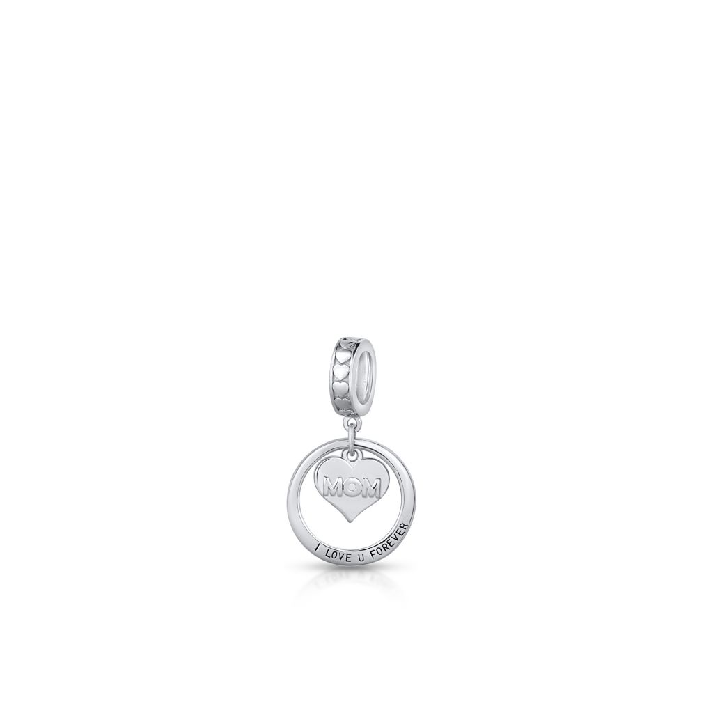 Zawieszka srebrna z napisem Mom Lovely Beads