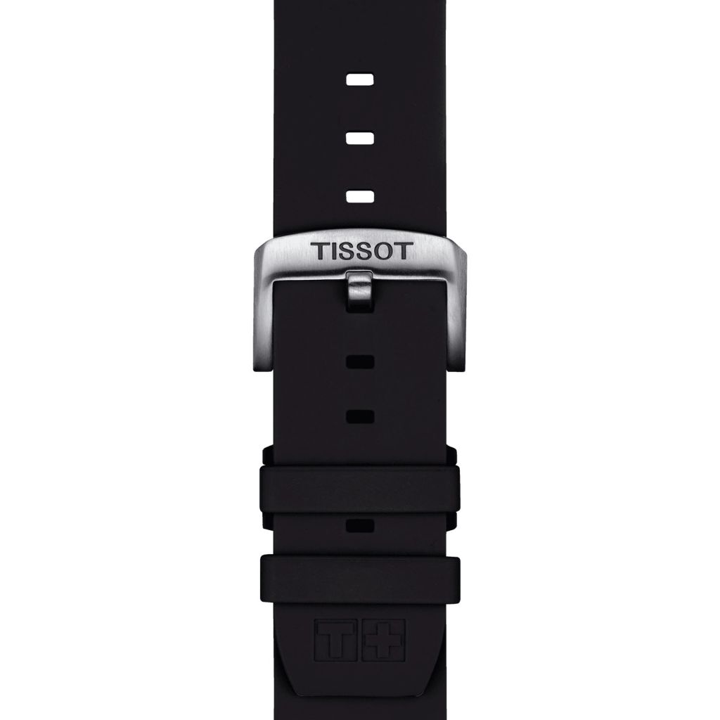 Silikonowy czarny pasek Tissot 22 mm