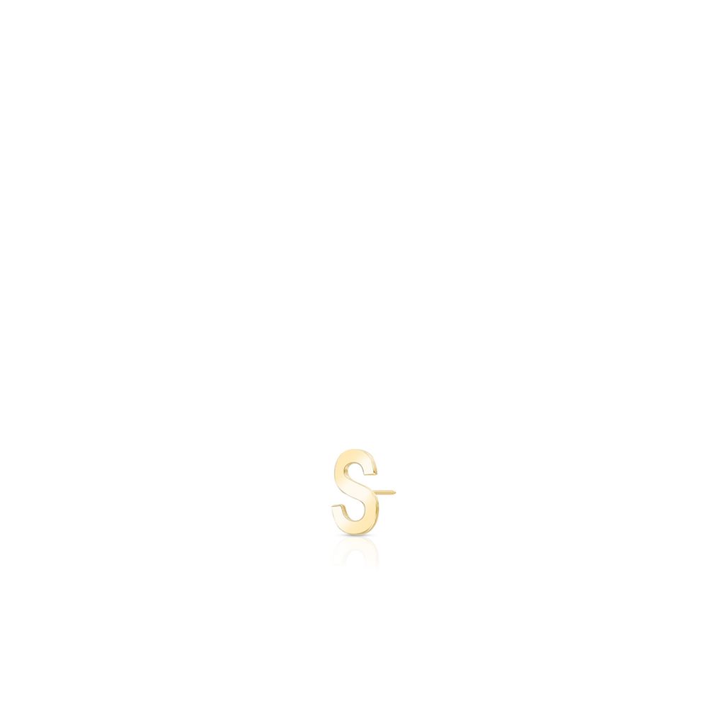 Kolczyk złoty literka S