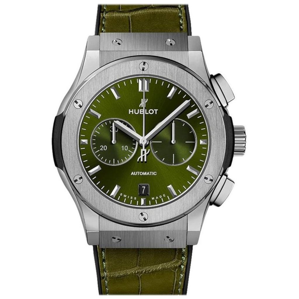 ZEGAREK HUBLOT Classic Fusion Chronograph Titanium Green