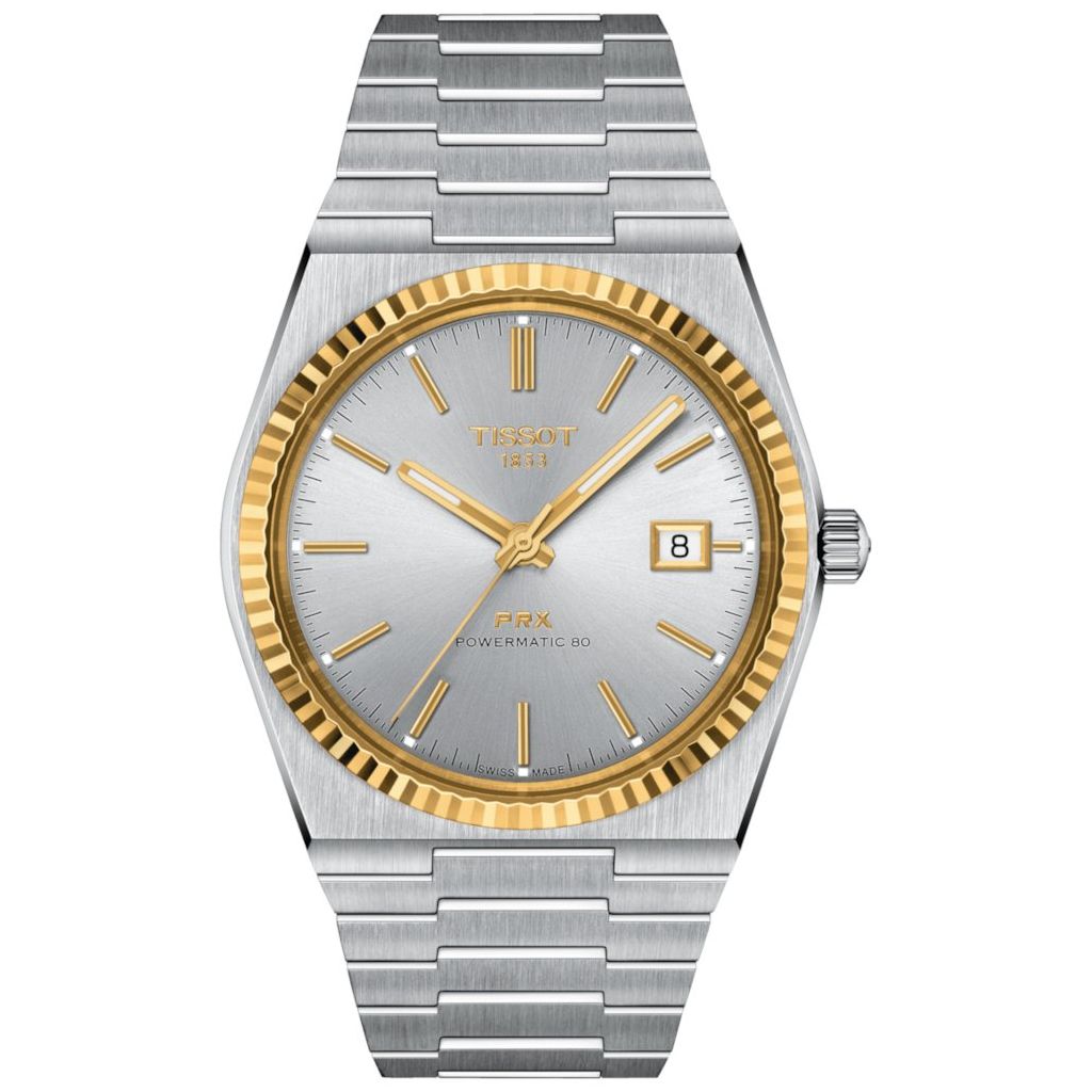 TISSOT PRX POWERMATIC 80 STEEL AND 18K GOLD BEZEL