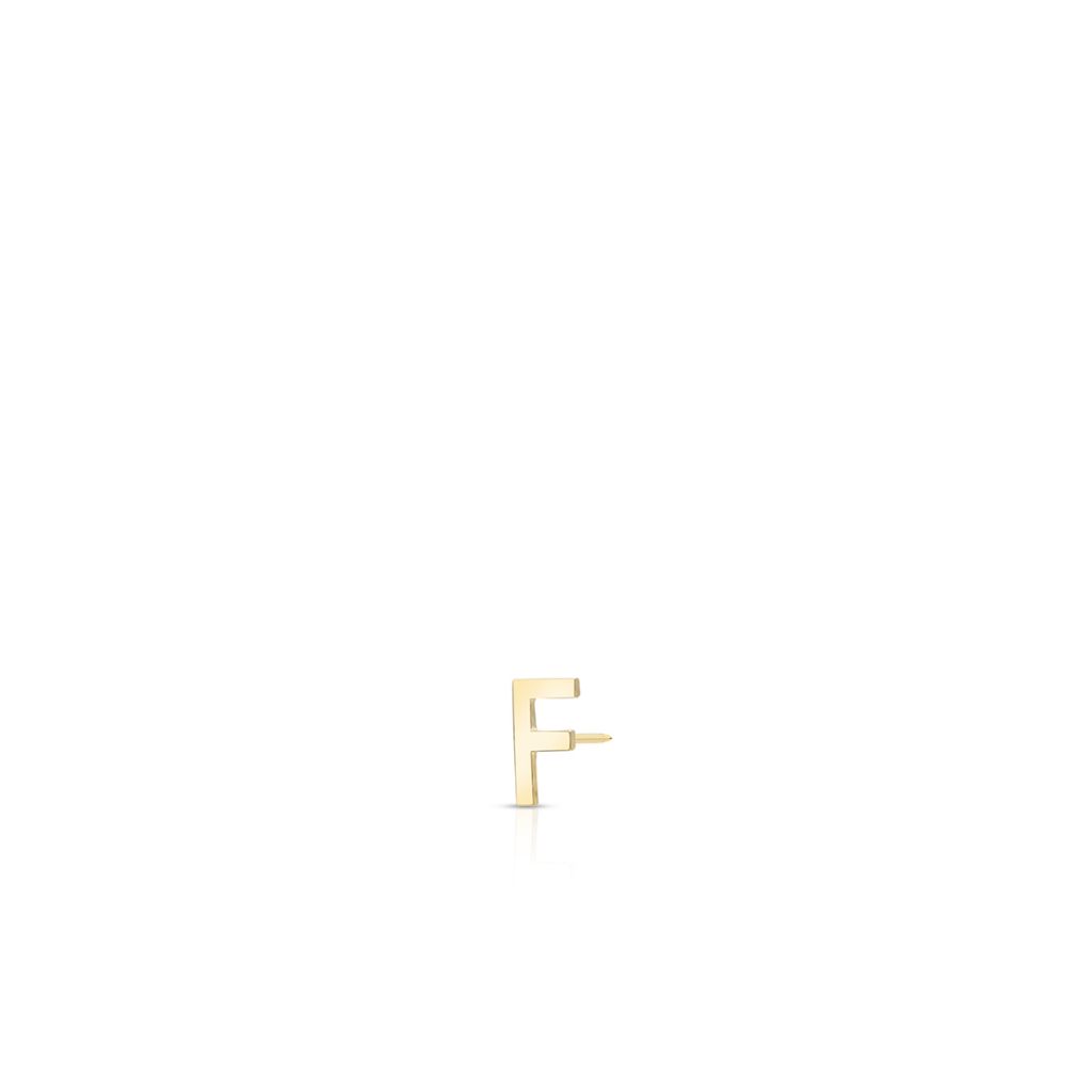 Kolczyk złoty literka F