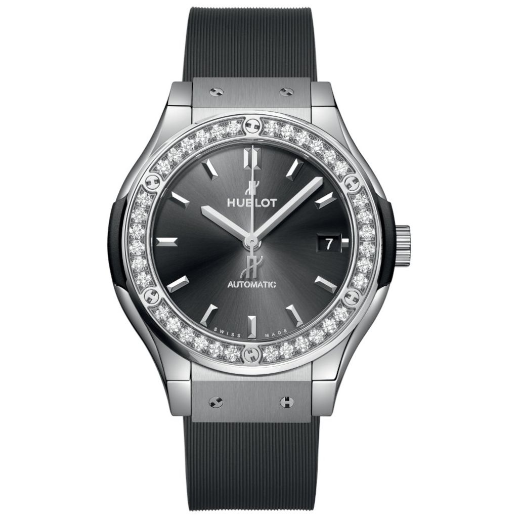 ZEGAREK HUBLOT Classic Fusion Racing Grey Titanium Diamonds
