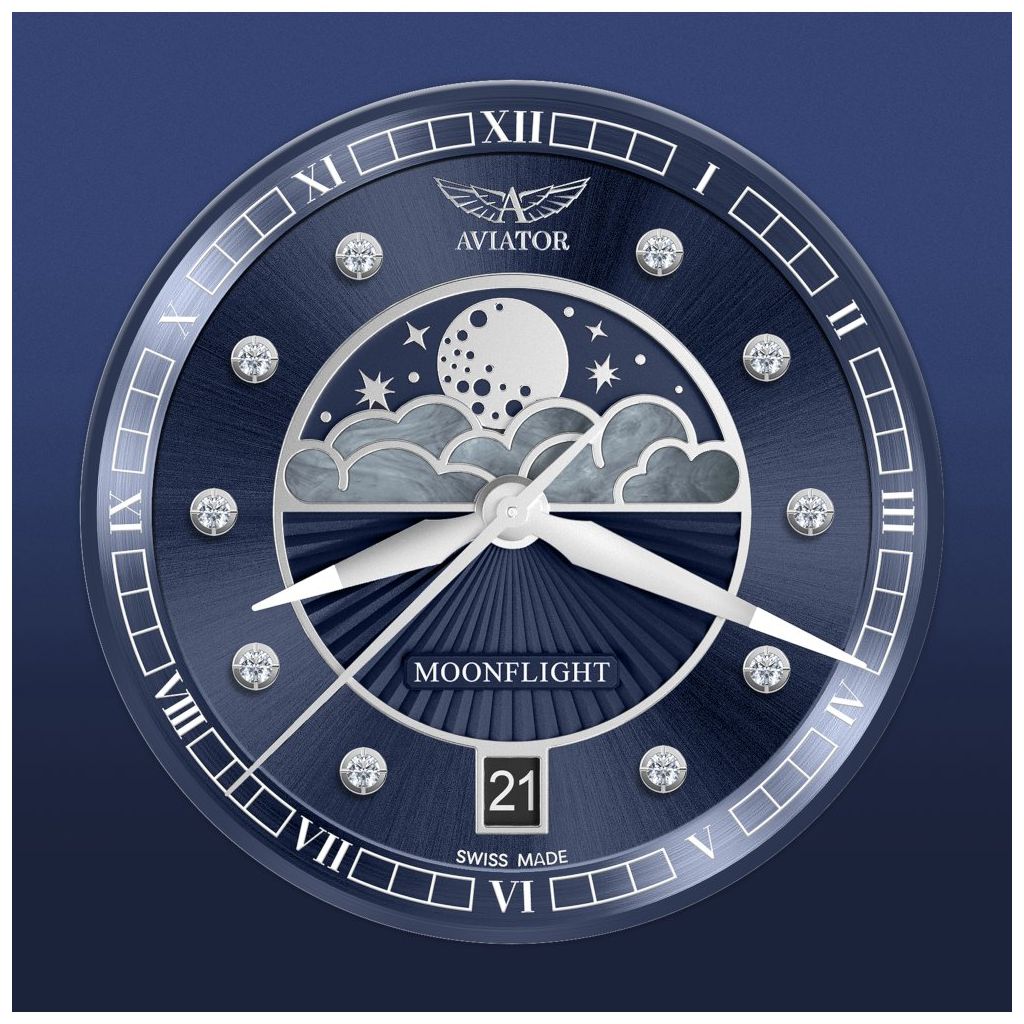ZEGAREK AVIATOR DOUGLAS MOONFLIGHT DIAMONDS
