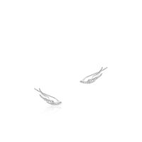Nausznice srebrne skrzydła z cyrkoniami