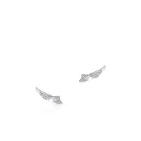 Nausznice srebrne skrzydła z cyrkoniami