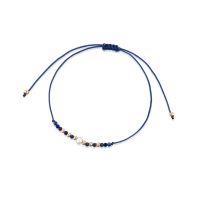 Bransoleta sznurkowa z perłą i lapisem lazuli