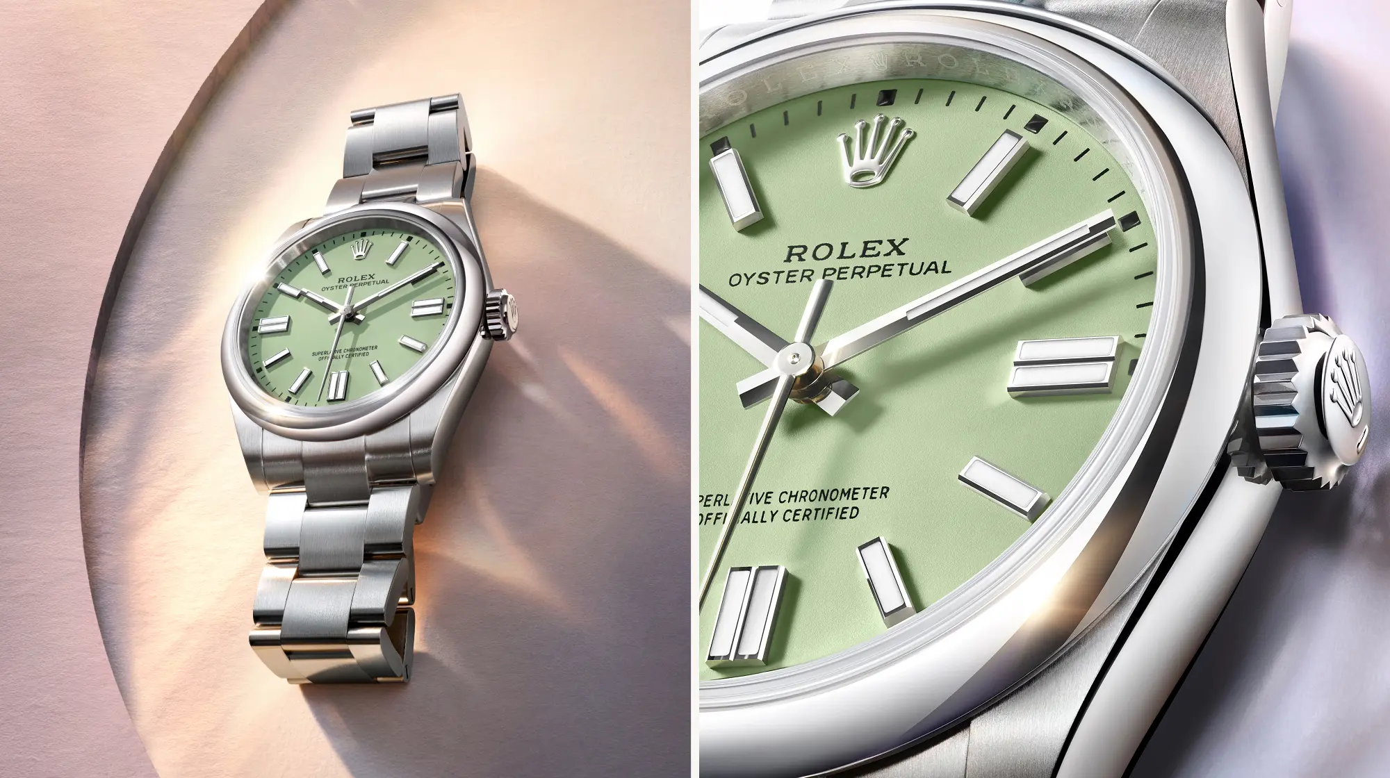 Oyster Perpetual zielona tarcza