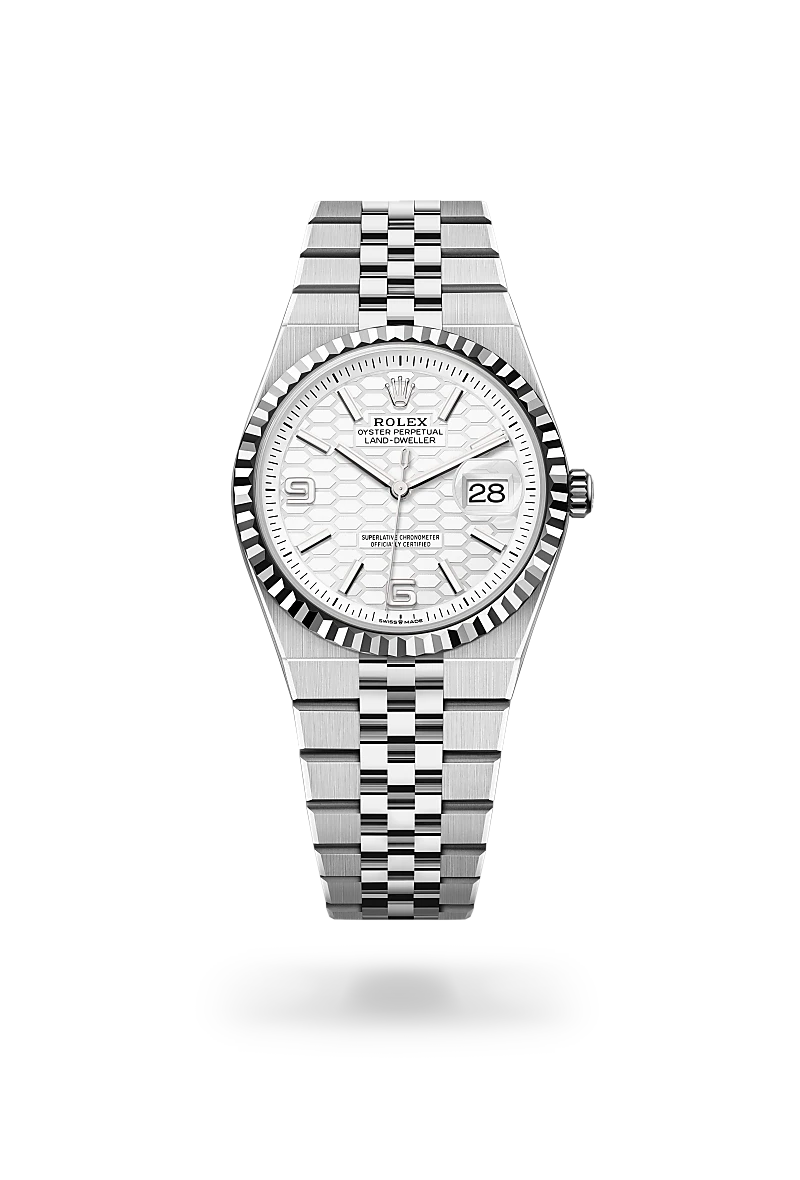 Rolex Land-Dweller 36, Biały Rolesor – połączenie stali Oystersteel z białym złotem, M127234-0001 - W.KRUK