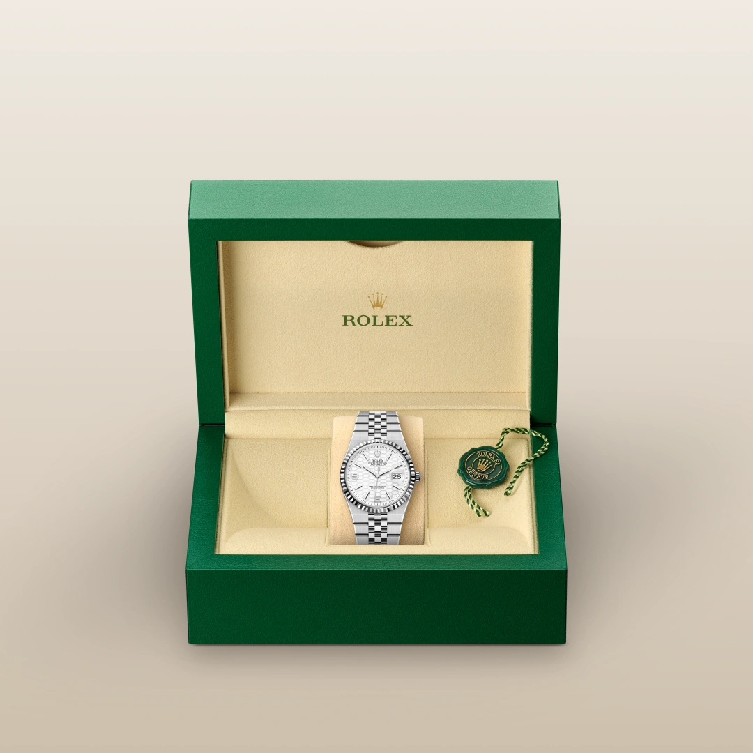 Rolex Land-Dweller 36, Biały Rolesor – połączenie stali Oystersteel z białym złotem, M127234-0001 - W.KRUK