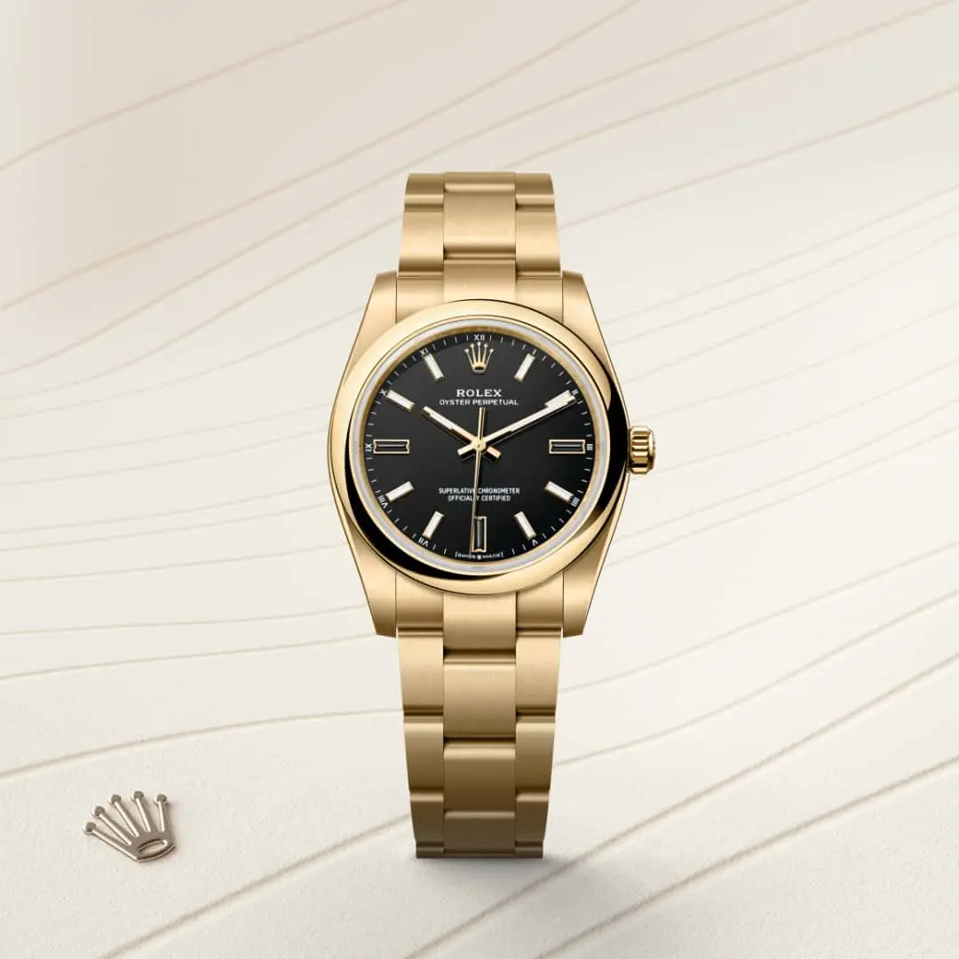 Rolex Oyster Perpetual 34 z żółtego złota, M124208-0001  - W.KRUK