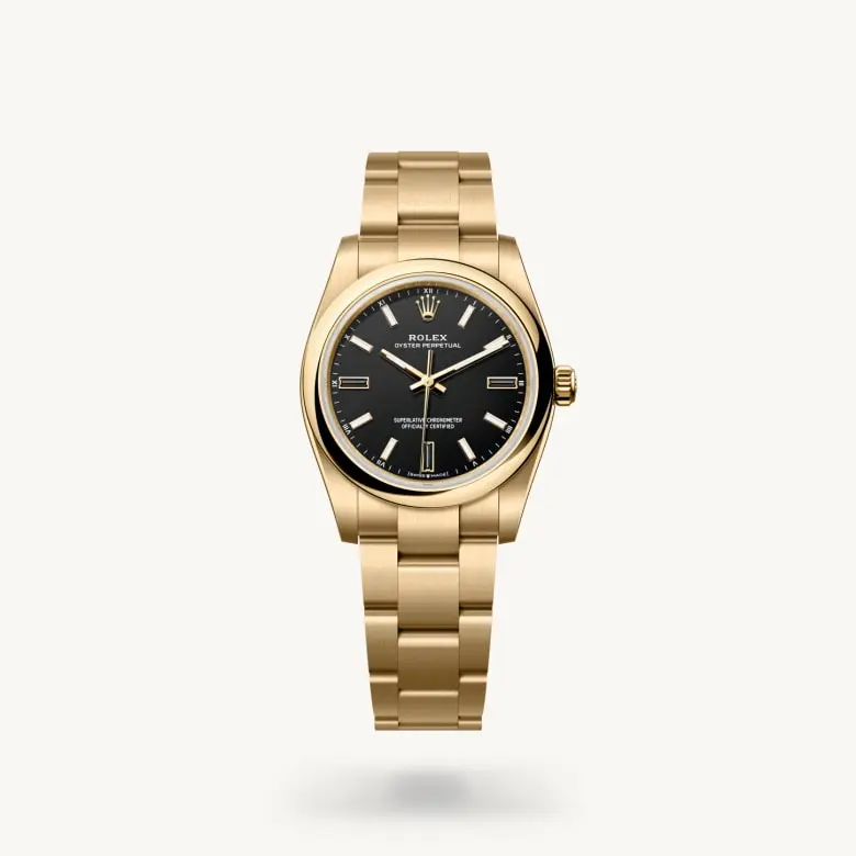 Rolex Oyster Perpetual 34 z żółtego złota, M124208-0001  - W.KRUK