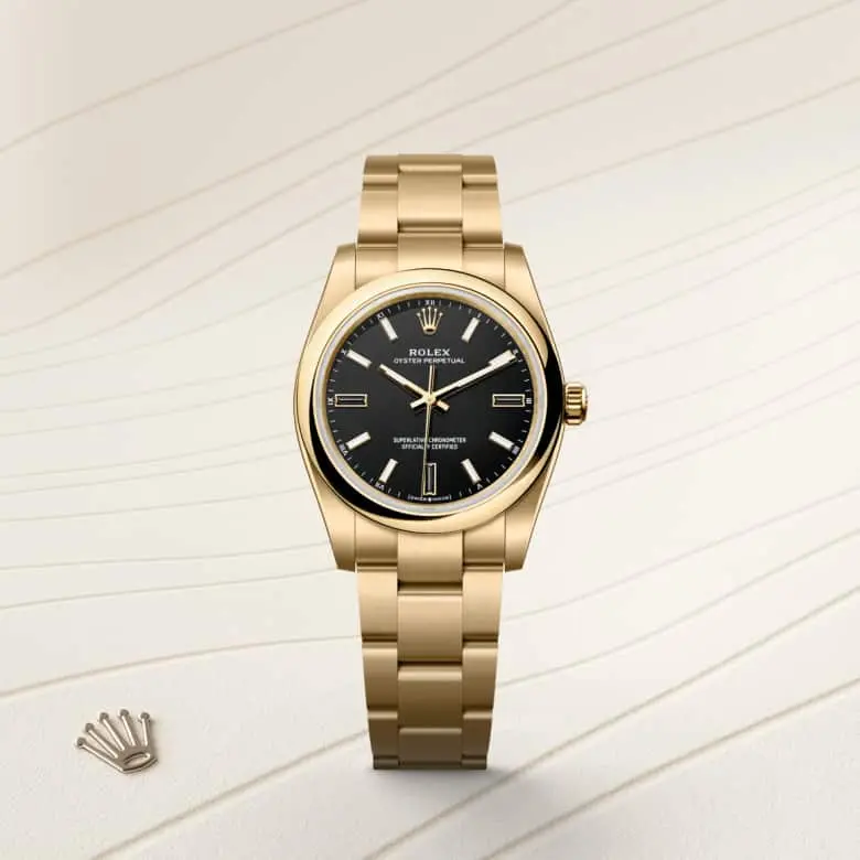 Rolex Oyster Perpetual 34 z żółtego złota, M124208-0001  - W.KRUK