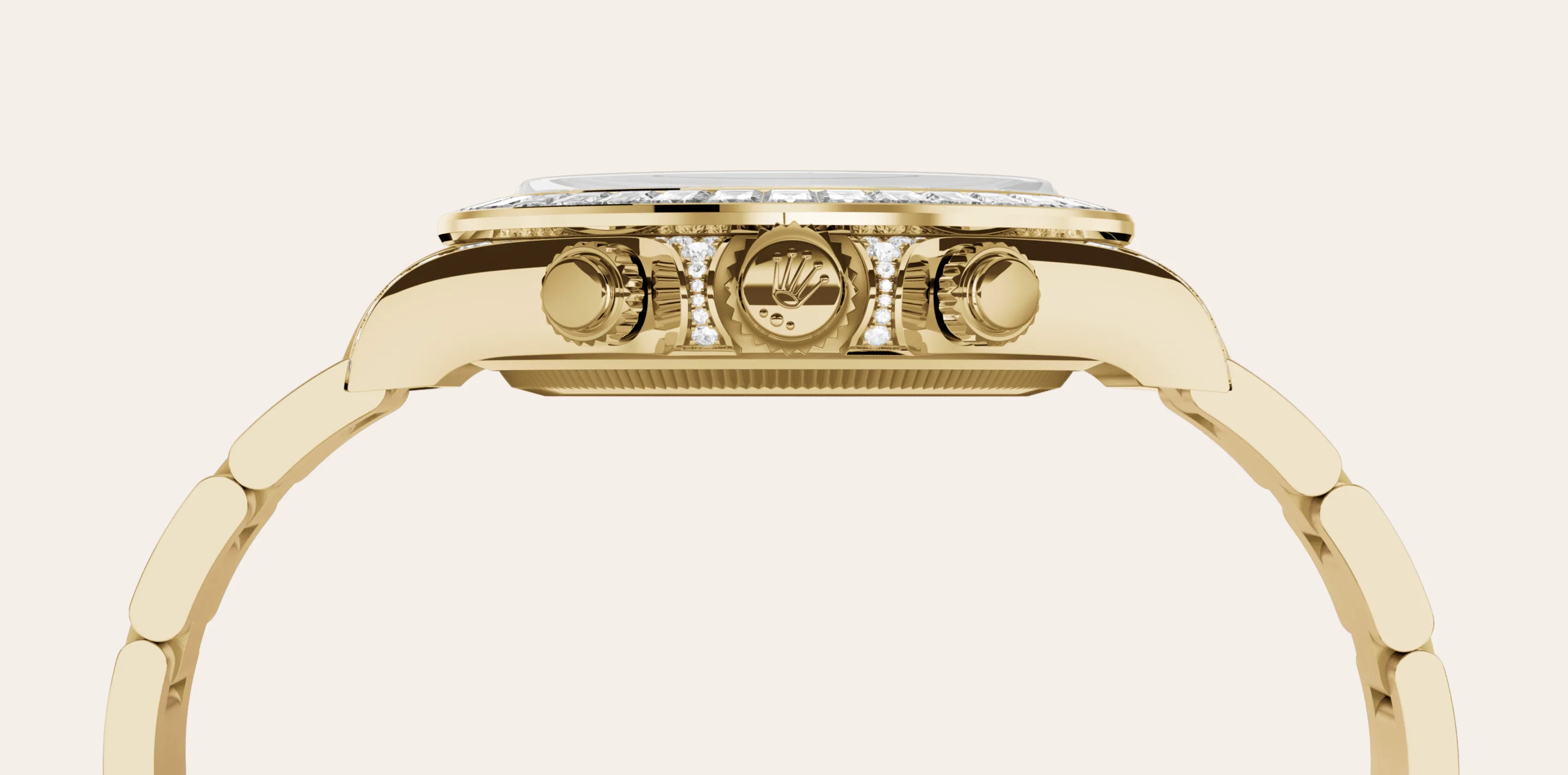 rolex Cosmograph Daytona, 18-karatowe żółte złoto z uchwytami mocującymi wysadzanymi brylantami, M126598TBR-0001 - W.KRUK