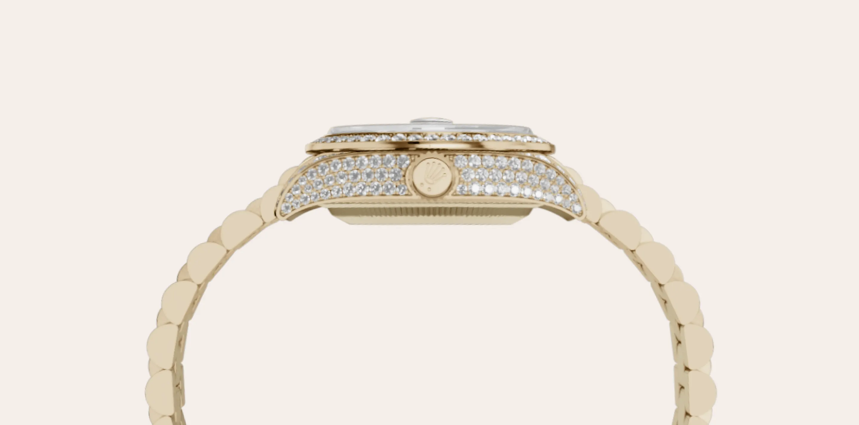 rolex Lady-Datejust, 18-karatowe żółte złoto z zaczepami i bokami wysadzanymi brylantami, M279458RBR-0001 - W.KRUK