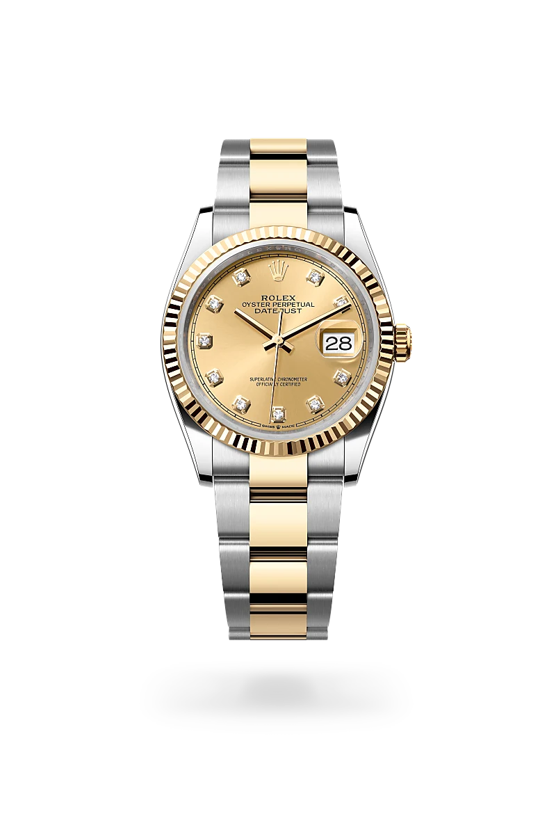 Rolex Datejust 36, Żółty Rolesor – połączenie stali Oystersteel z żółtym złotem, M126233-0018 - W.KRUK