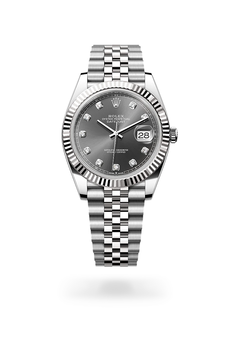 Rolex Datejust 41, Biały Rolesor – połączenie stali Oystersteel z białym złotem, M126334-0006 - W.KRUK