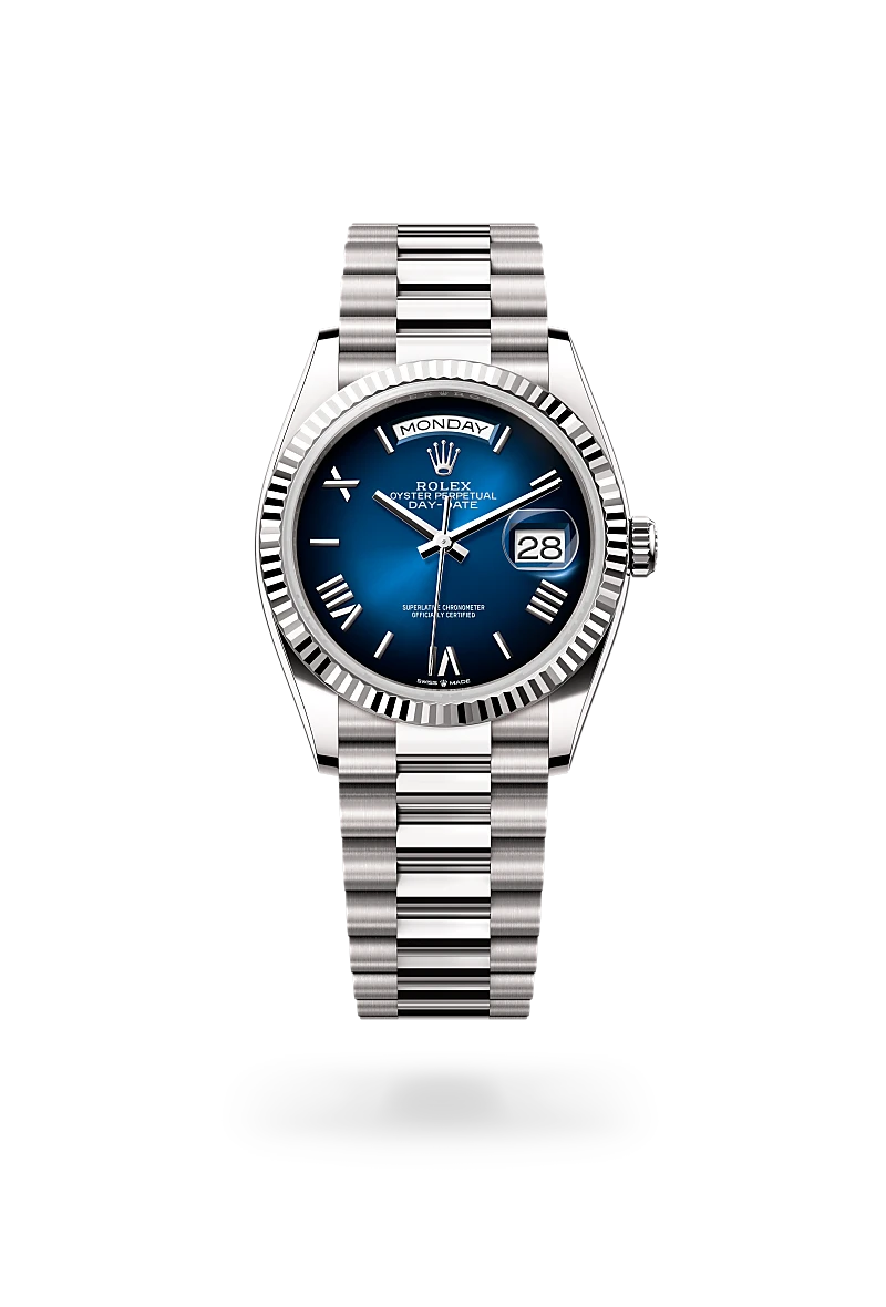 Rolex Day-Date 36, 18-karatowe białe złoto, M128239-0063 - W.KRUK