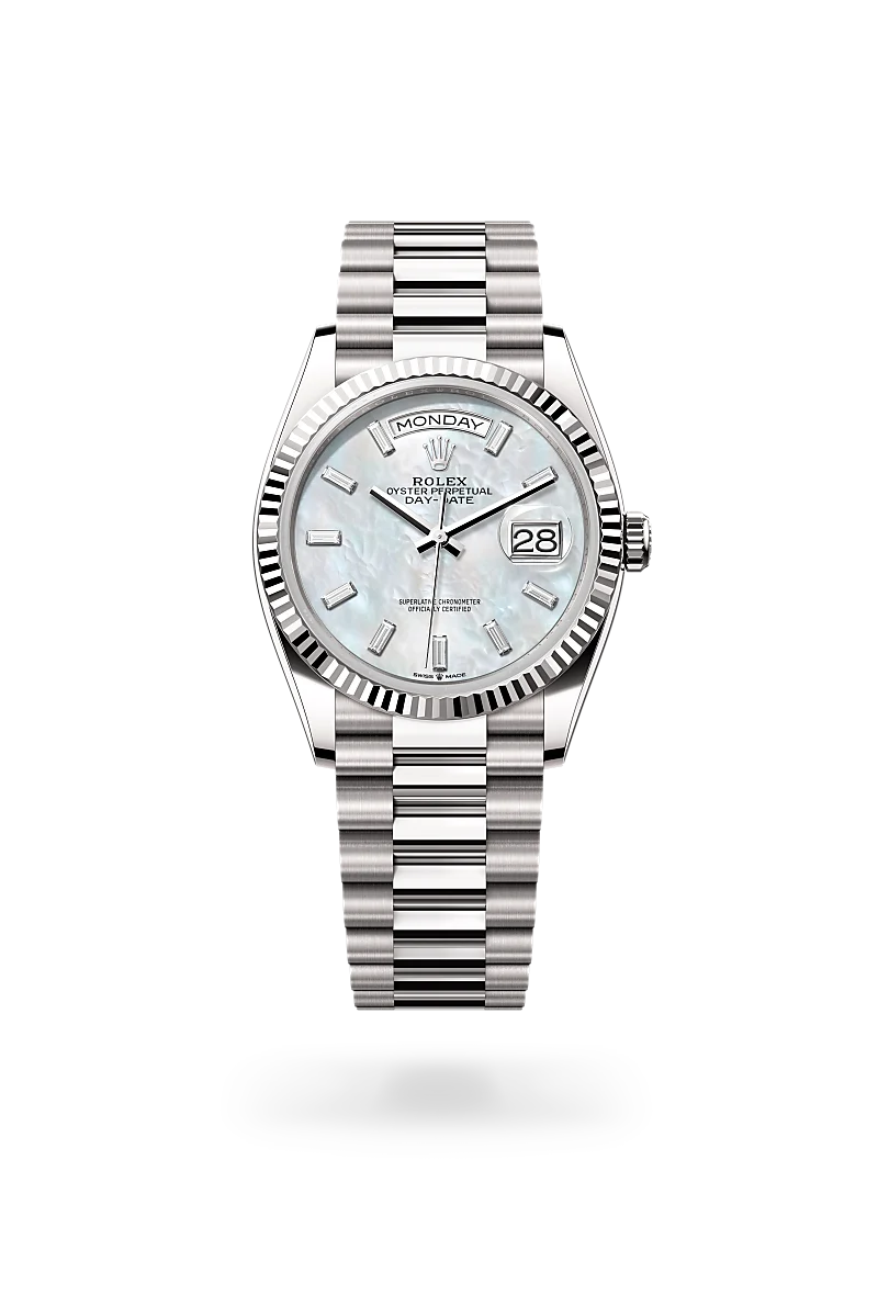 Rolex Day-Date 36, 18-karatowe białe złoto, M128239-0065 - W.KRUK