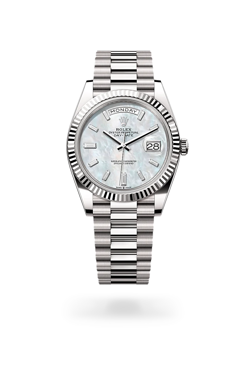 Rolex Day-Date 40, 18-karatowe białe złoto, M228239-0078 - W.KRUK