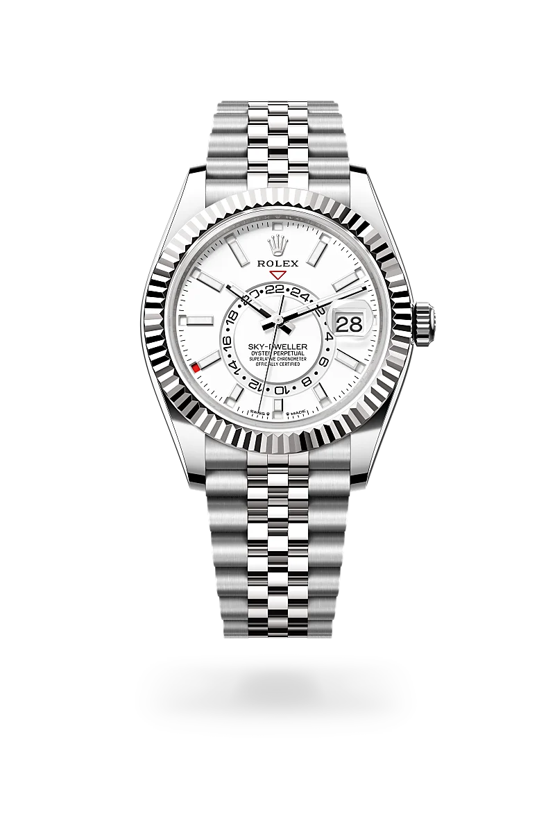 Rolex Sky-Dweller, Biały Rolesor – połączenie stali Oystersteel z białym złotem, M336934-0004 - W.KRUK